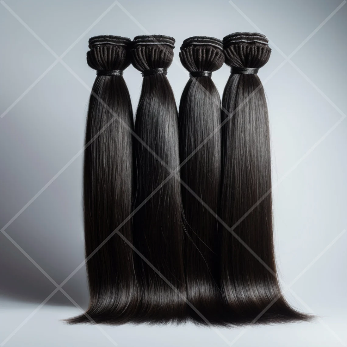Natural black body wave hair bundles.